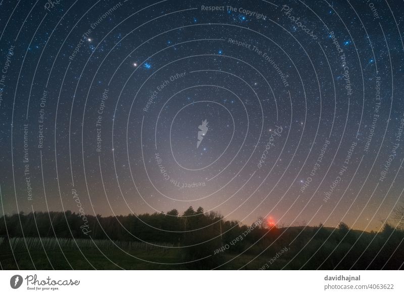 The zodiacal light over the Palatinate Forest near Bad Dürkheim. Zodiac Light Night Sky Stars Milky way Earth Planet Dust Reflection scatter Phenomenon Physics