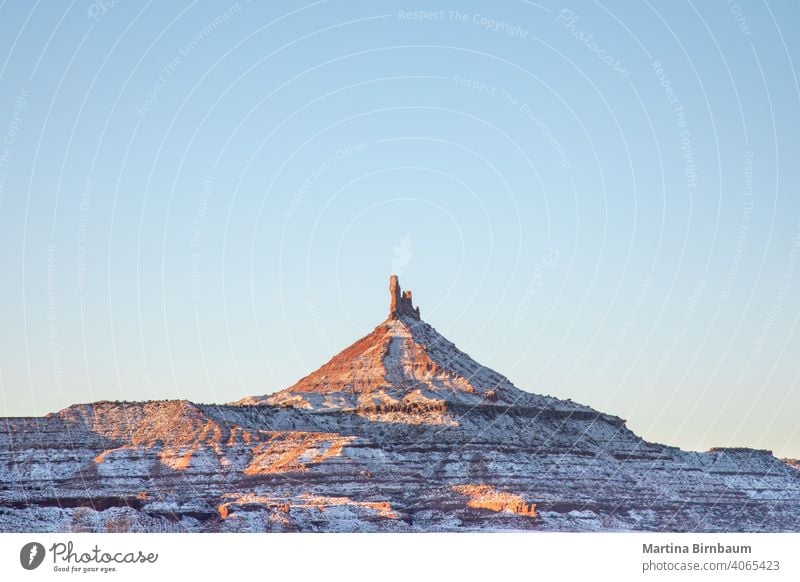 The South Six Shooter Peak, Moab Utah, Needles utah copy space snow winter shooter peak six south desert sandstone needles mountain adventure landscape serene