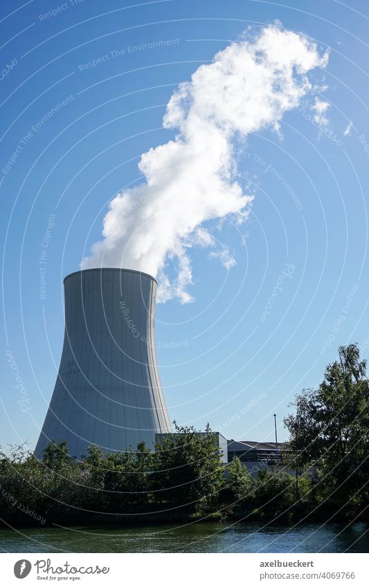cooling tower steam power plant power station powerhouse energy generating plant generating station chimney smokestack block unit factory industry industrial