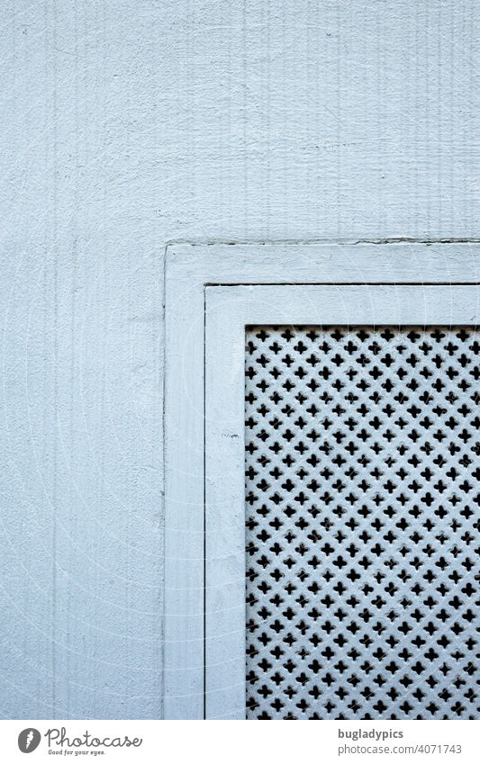 Basement window cover in a white facade. Window Cellar window Facade house wall house wall window White Gray Wall (building) Colour Paintwork Pattern