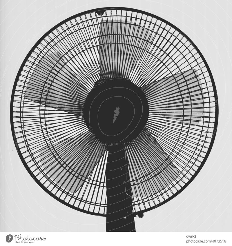 Much wind around the carrot Fan Electrical equipment Propeller Silhouette Technology Contrast Ventilation Round Grating Rotation Metal Long shot Deserted