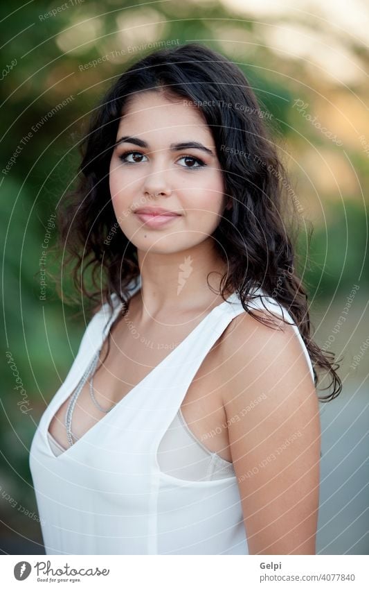 Young Girl Model Poses To Photographer. Female Kid I Beautiful Dress Outside  Stock Image - Image of enjoy, grass: 181764331