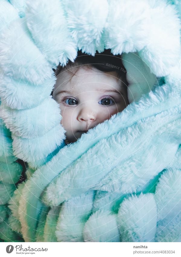 cute baby girl in winter