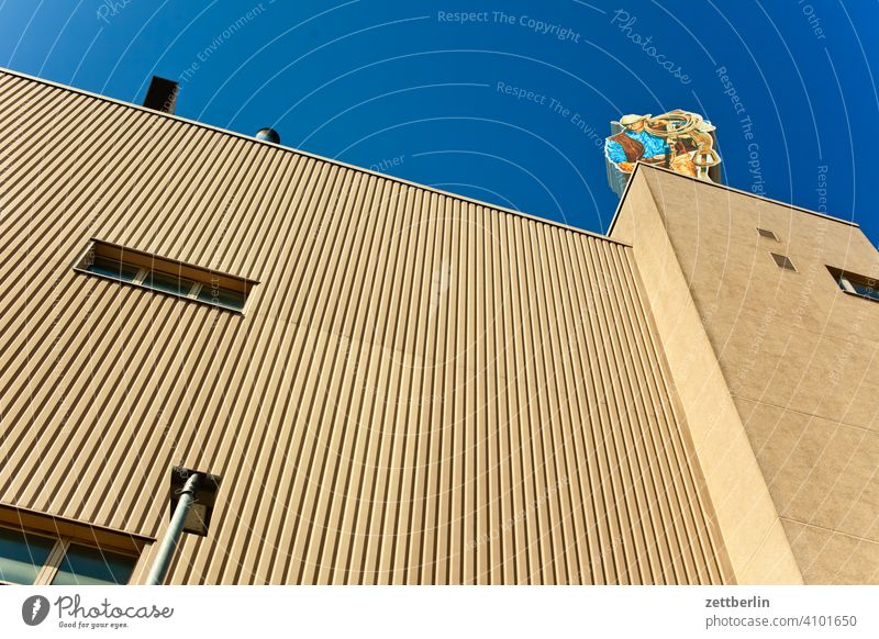 Cigarette factory Architecture outdoor advertising Berlin Office Camel city Cowboy Germany Worm's-eye view Capital city House (Residential Structure) Sky
