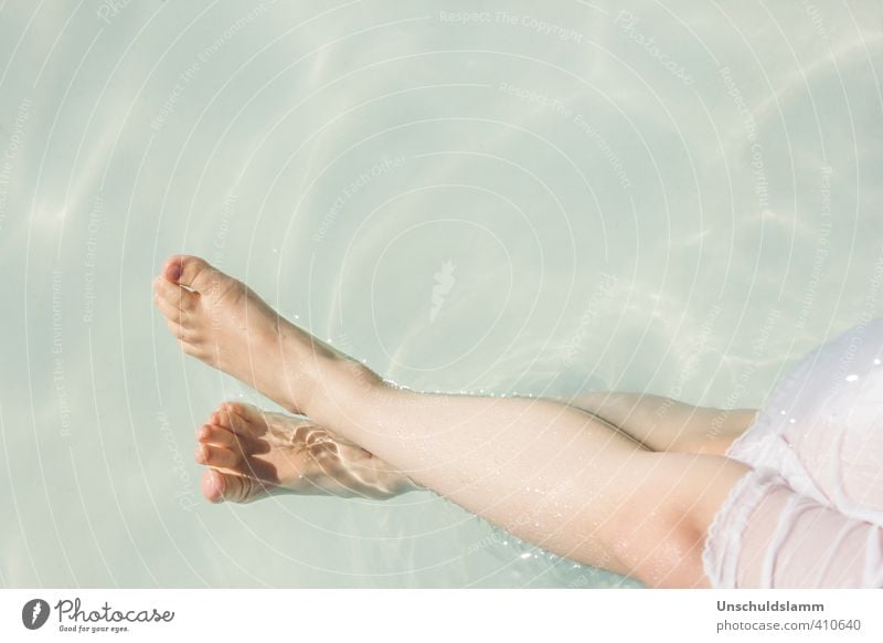 refreshing break Lifestyle Style Beautiful Vacation & Travel Summer Summer vacation Sunbathing Feminine Legs Feet 1 Human being Water Swimming & Bathing