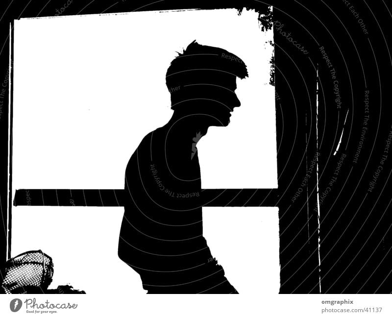 silhouette Silhouette Comic Humor Man Profile Black & white photo Human being Structures and shapes Contrast Isolated Image Bright background Shadowy existence