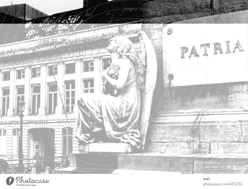 City of Angels Monument War monument Ruin Classicism Brussels Architecture Marble Black & white photo