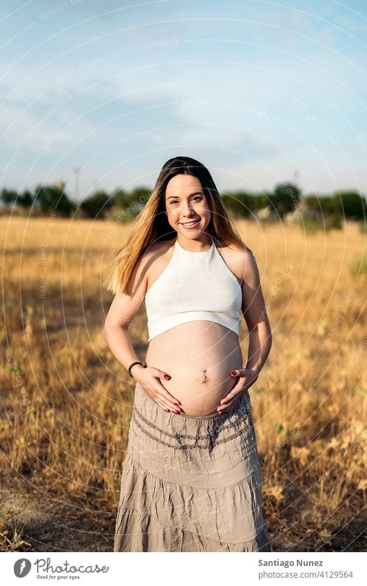 Beautiful pregnant woman in bra with big, Stock Video