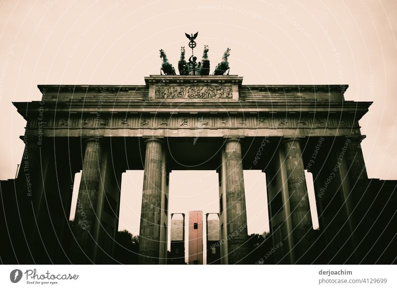 The Brandenburg Gate. Historical landmark of Berlin . Goal Architecture Exterior shot Deserted Colour photo Day Landmark Town Manmade structures