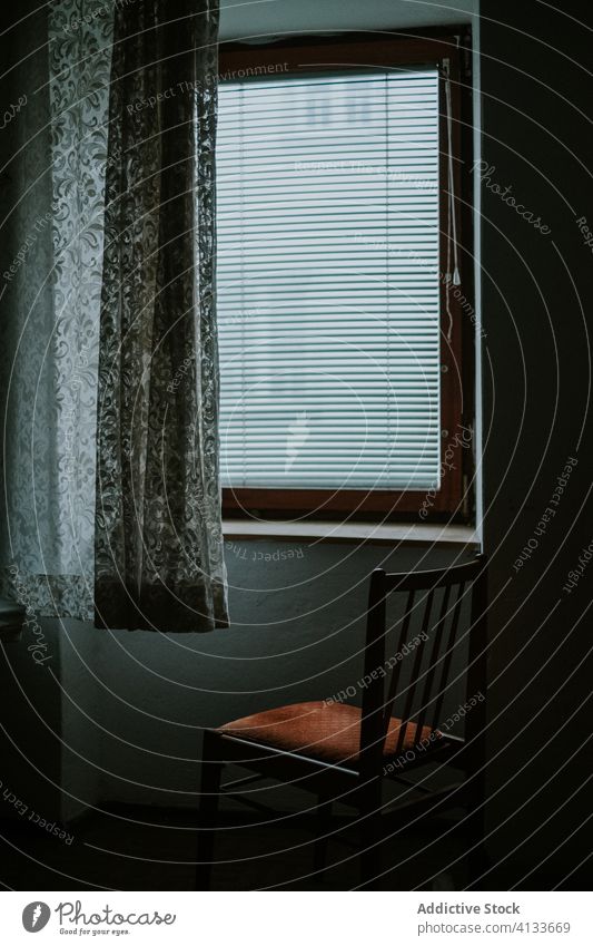 dark empty room with window