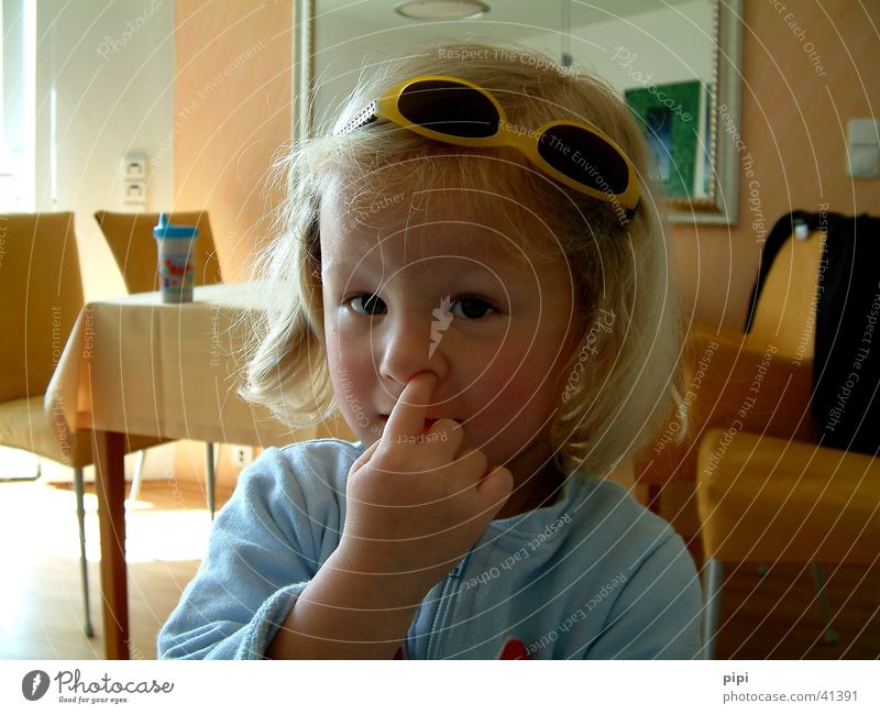 marie_I Child Portrait photograph Eyeglasses Fingers Nose Funny