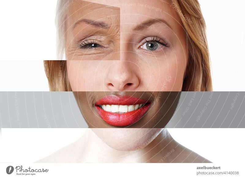 composite face made of multi-ethnic women of different ages people diversity collage mixed race multiethnic montage portrait creative person composition female