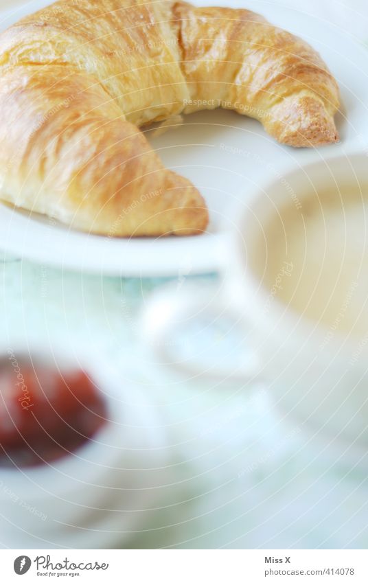 croissant Dough Baked goods Croissant Jam Nutrition Breakfast To have a coffee Buffet Brunch Hot drink Coffee Latte macchiato Delicious Sweet Appetite