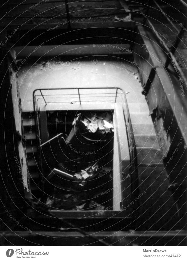 outline Dismantling House (Residential Structure) Staircase (Hallway) Architecture Black & white photo Old Destruction