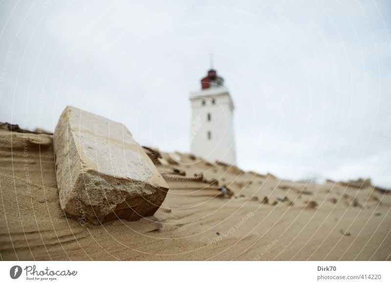 Still steadfast - Rubjerg Knude Fyr for the third time Coast North Sea Wanderdüne Rubjerg Knude Dune Jutland Denmark Deserted Ruin Lighthouse Brick Stone Sand