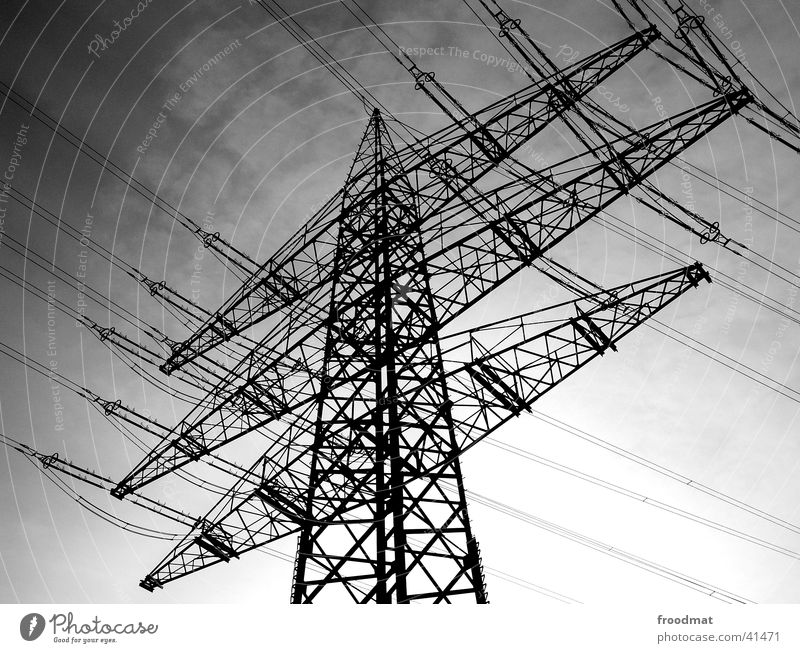 energetic diagonal Electricity Transmission lines Electricity pylon Grating Technical Interlaced Connectedness Electrical equipment Technology Energy industry