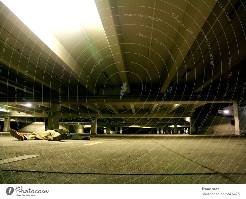 Parking garage #2 Garage Concrete Cold Lie Cologne Skylight Empty Night Long exposure Deep froodmat Car Available Light Floor covering got laid