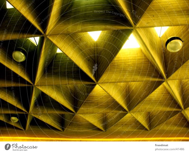 Cologne Airport Ceiling Triangle Lamp Light Architecture Honey-comb Structures and shapes Deep Wait translucent