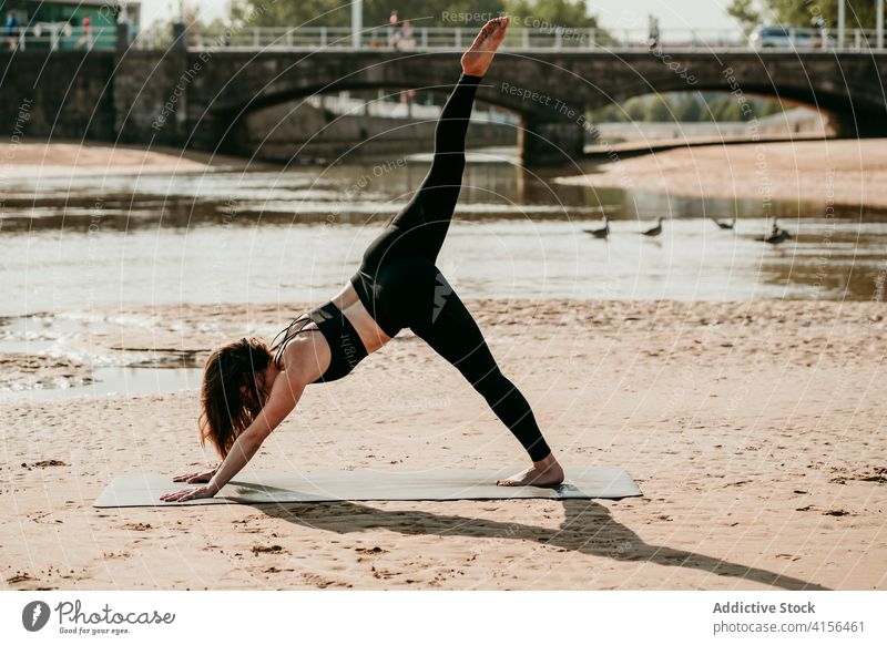 Woman doing Downward dog yoga pose on Craiyon