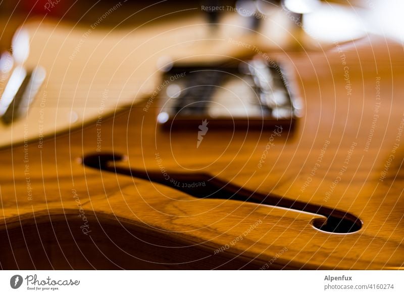 Wooden board with hole Guitar Egg guitar Musical instrument Leisure and hobbies Musical instrument string String instrument Sound Electric Close-up Make music