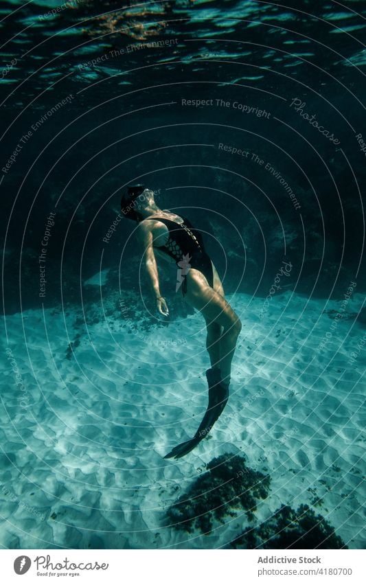 female swimsuit underwater camera