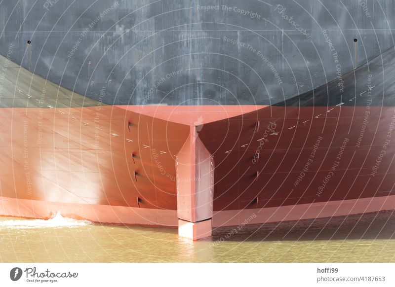 Detail of a stern from a very large ship tankers Container ship Navigation Watercraft Oil tanker Maritime Harbour Port City Logistics Weser Navigable water