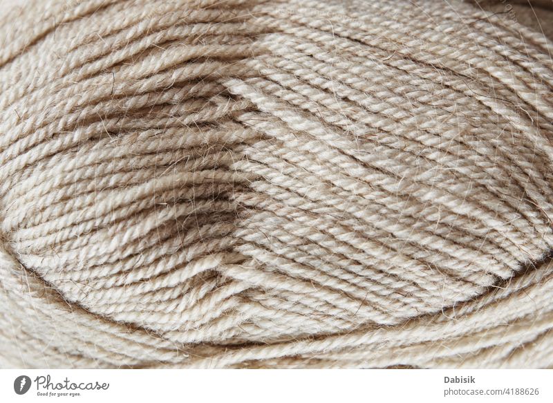 Aesthetic beige yarn skein, close up Stock Photo by Fasci