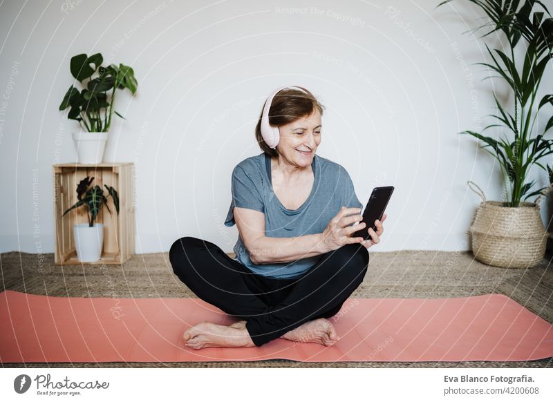 Close Up of Mature Caucasian Senior Woman Practicing Yoga Pose at Home.  Healthy Lifestyle Stock Image - Image of position, yoga: 217398721