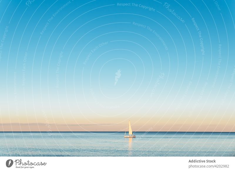 Sailboat on sea under blue sky in daytime sailboat nature seascape trip travel horizon idyllic scenic ripple marine water wavy nautical transport lonely aqua