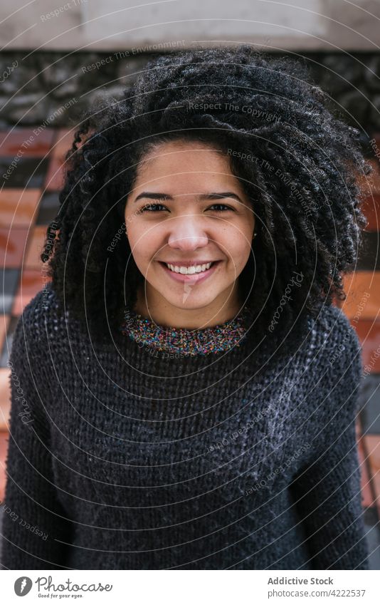 Latina Girl Afro Hair Dressed Bodysuit Smiling Showing Her Body Stock Photo  by ©BeatrizMaldonado 587645232