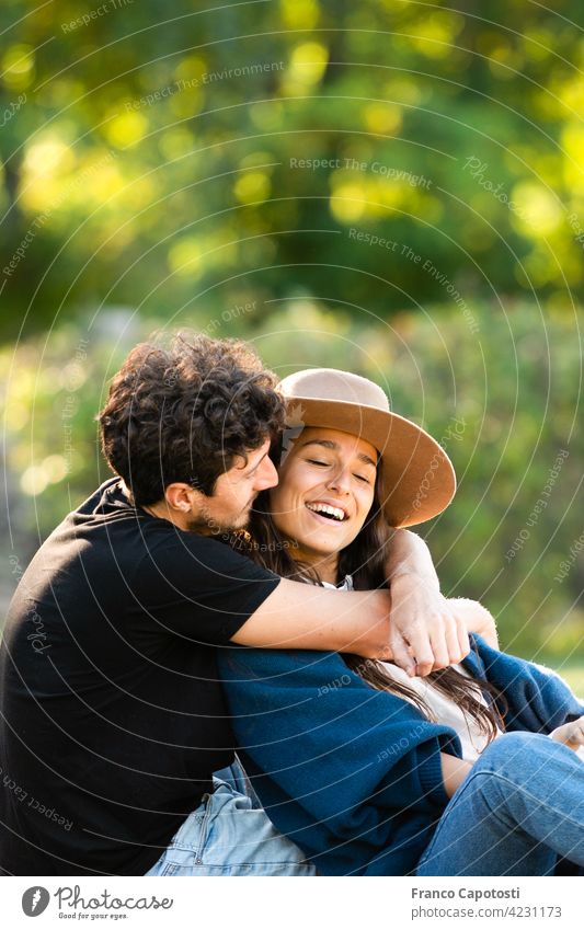 Romantic Couple Has Beautiful Moments Happiness Stock Photo