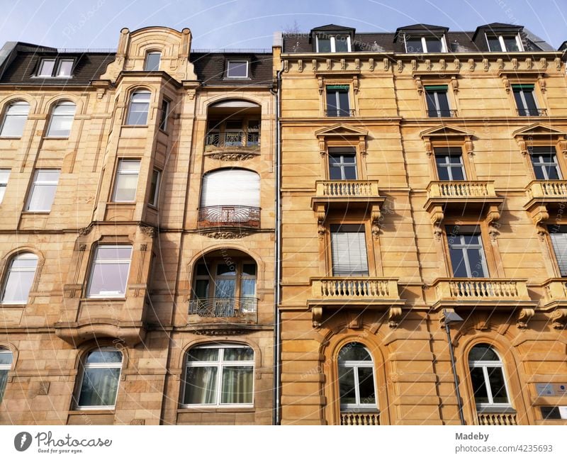 yellow and green color colorful building facade with windows. modern german  european architecture style Stock Photo - Alamy