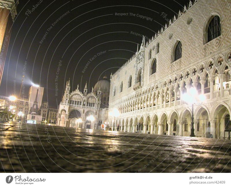 s. marco at night Venice St. Marks Square Light Lamp Basilica San Marco Architecture Venezia s.marco Doge's Palace at night Floodlight Religion and faith