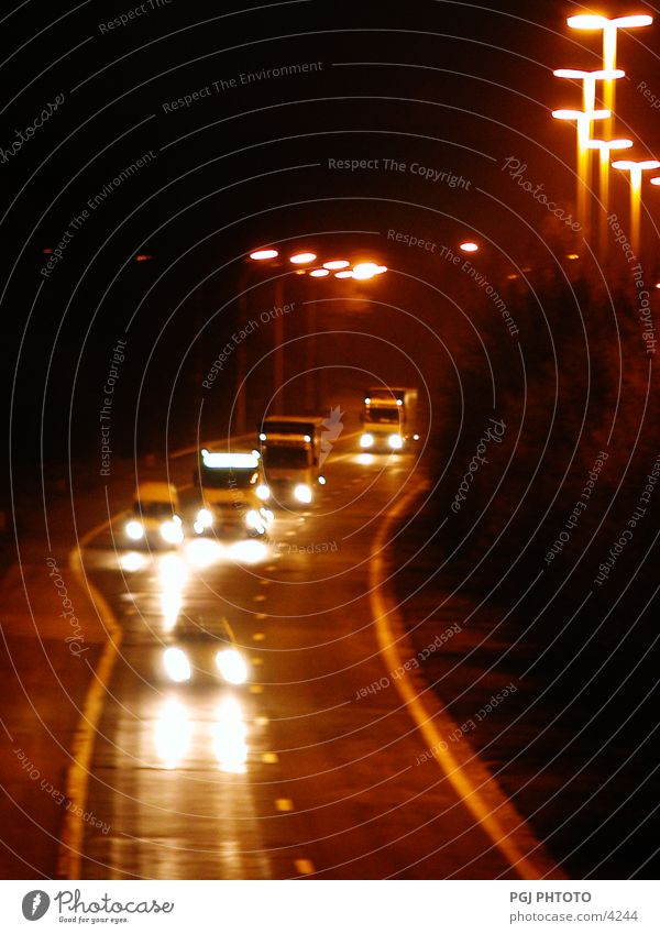 night traffic Night Transport Highway In transit Car Truck Street Lighting Vacation & Travel