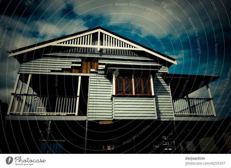 Old Queensland house on stilts , being renovated. House (Residential Structure) Architecture Building Sky Exterior shot Colour photo Deserted Manmade structures