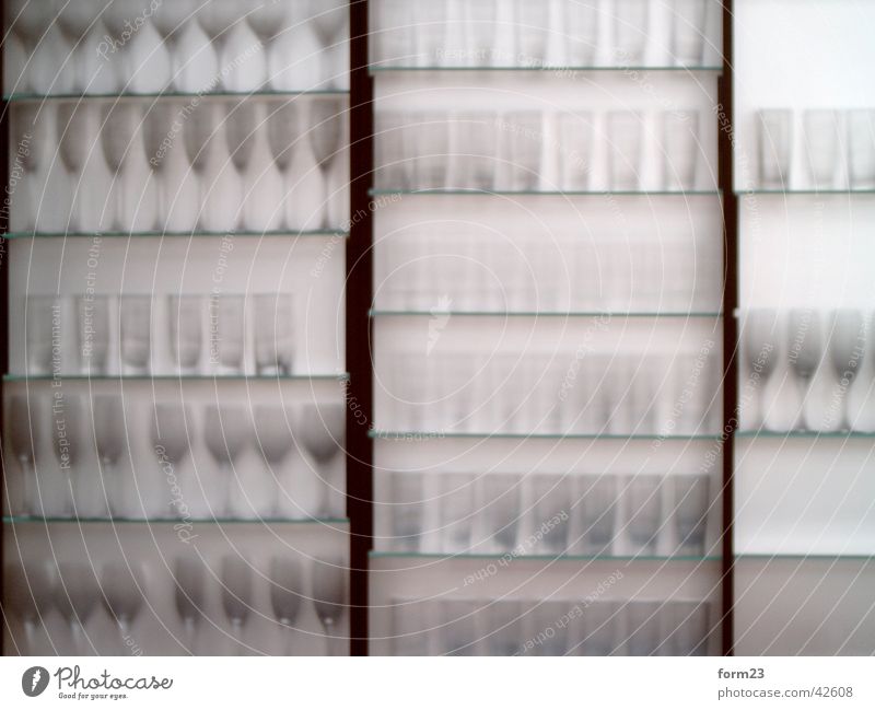 glassware Shelves Glass Light Kitchen storage milky Transparent Arrangement