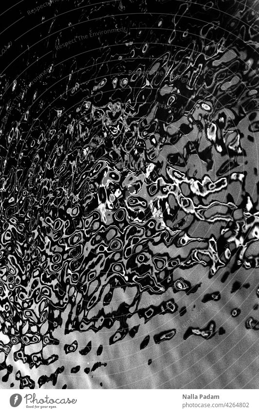 Water and Light Analog Analogue photo B/W Black & white photo Waves havoc blotch Exterior shot Nature black-and-white Wet reflection