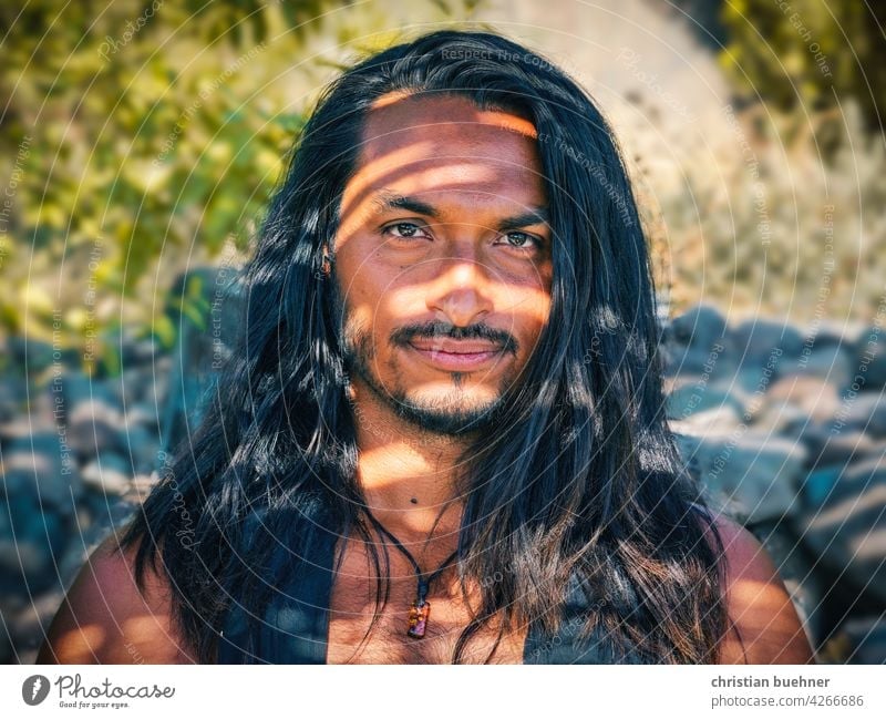 Portraits Of A Young Man With Long Hair A Royalty Free Stock Photo From Photocase