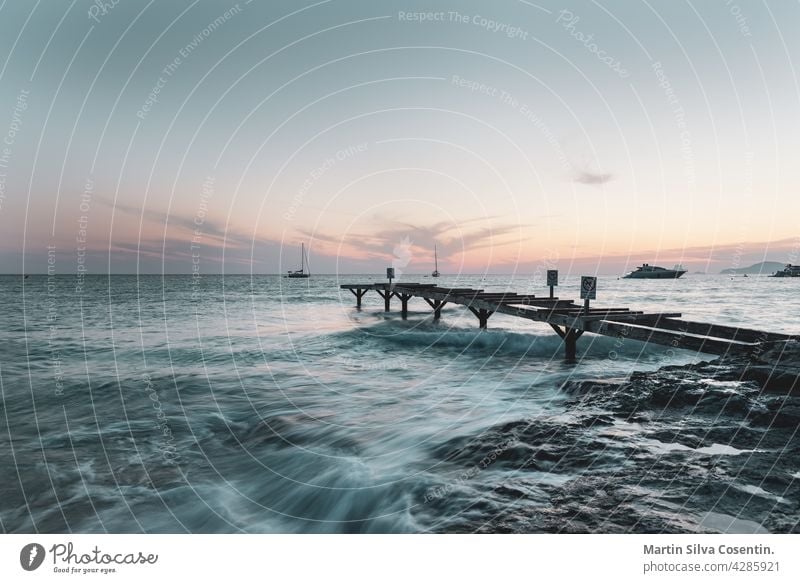 in to the waves, some lighthouse blacco, copy flat Photocase space a from the vertical, and - blue turquoise foreground Royalty sea in with a Free A background Photo Stock