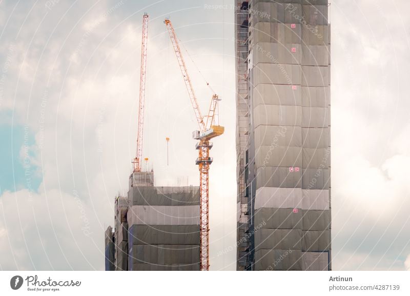 Crane Ball And Hook At A Commercial Construction Site Stock Photo