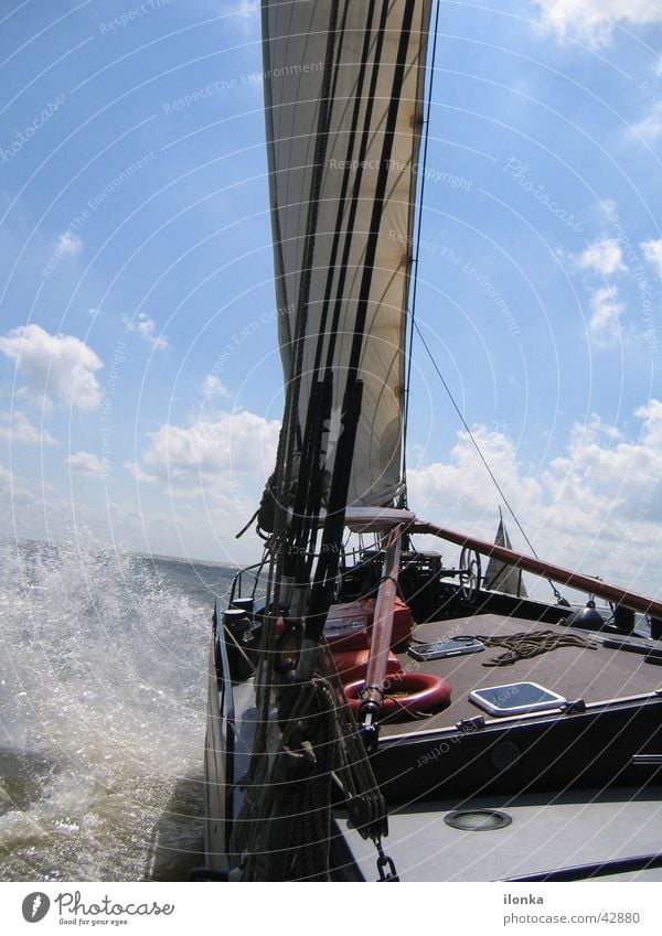 tilted position Sailing Waves Watercraft Ijsselmeer Vacation & Travel Summer Ocean Navigation Sun