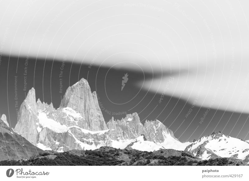 Fitz Roy White Veil Adventure Argentina Black & white photo Calm Chile Clouds Forest Moon Moonrise Mountain Night Patagonia Pristine Pure Relaxation Remote Sky