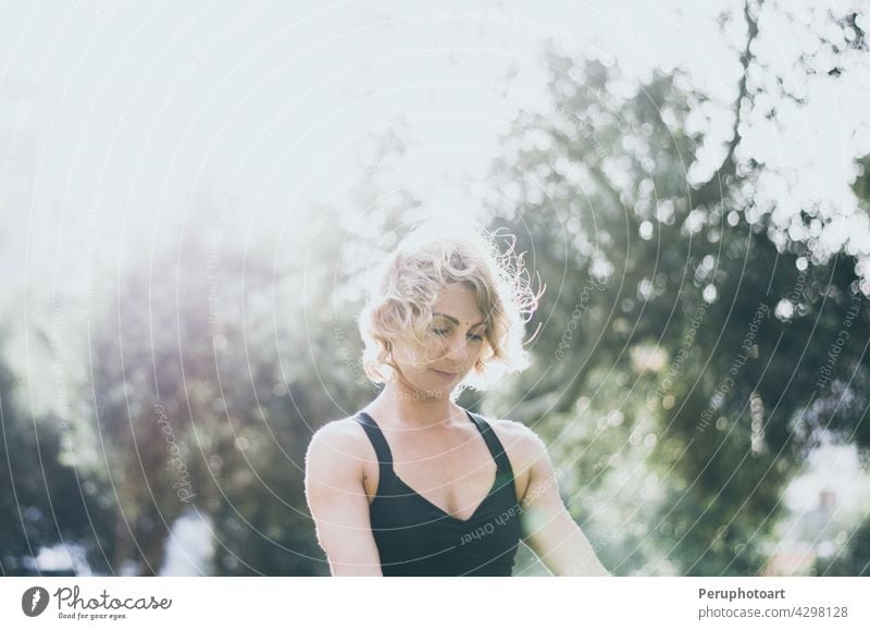 Yoga, outdoor meditation and women exercise in nature for fitness, peace  and wellness. Happy people or friends smile on forest ground for zen workout  Stock Photo - Alamy