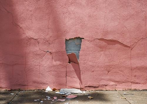 Pink Decay pink background pink wall Crack & Rip & Tear cracked Wall (building) Wall (barrier) Colour photo Exterior shot Old Broken Plaster Decline Derelict