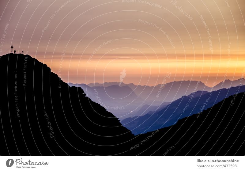 early morning summit happiness. Leisure and hobbies Vacation & Travel Tourism Trip Adventure Far-off places Freedom Summer Mountain Hiking Human being 2