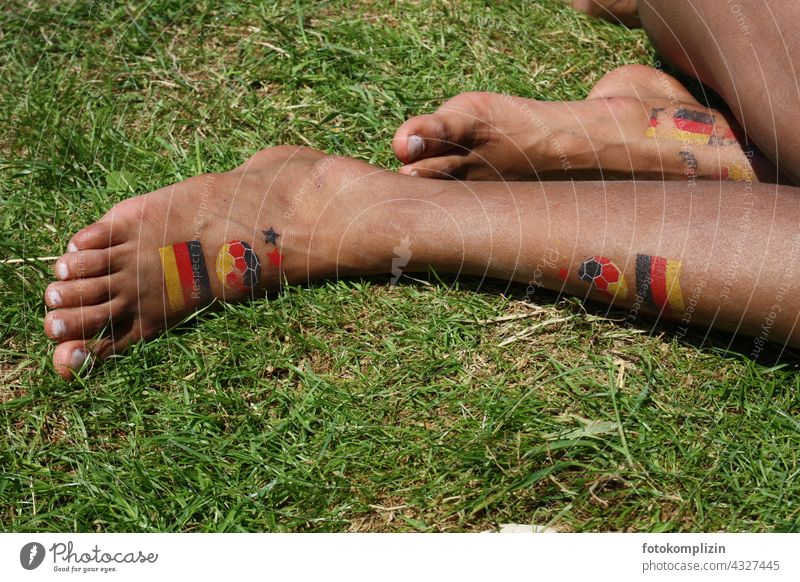 Feet with Germany Kids Tattoos tattoo tattoos Adhesive tattoos Skin Foot ball feet leg Swimming & Bathing tattooing Identity German Flag German flag