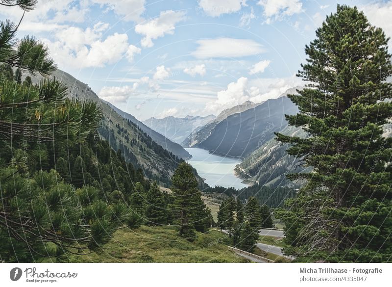 View of the Gepatsch - reservoir / Kaunertal Austria Kaunertal Glacier Tyrol Alps mountains Peak Water Lake Body of water valleys rock Rock Landscape Nature Sky