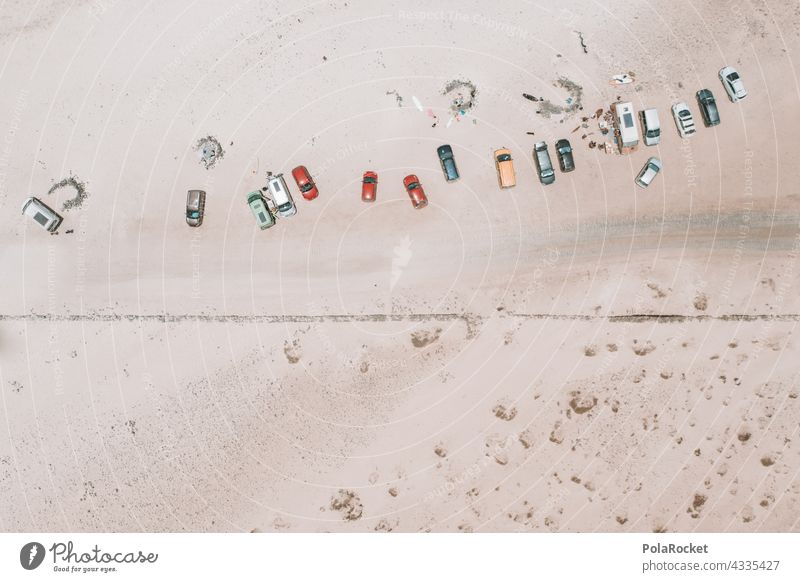 #A# Cars on the beach cars Beach UAV view droning drone flight Drone Photography Many Miniature minimalism Vacation destination Landscape Bird's-eye view Nature
