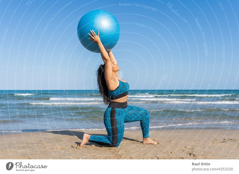 Women Doing Stretching Exercises on Sporting Balls Stock Image