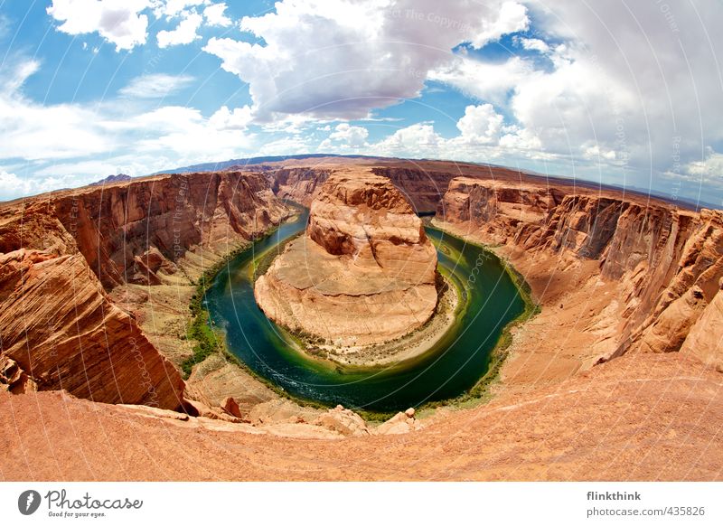 horseshoe bend Vacation & Travel Tourism Trip Adventure Far-off places Freedom Summer Summer vacation Sun Mountain Nature Landscape Elements Earth Water Sky